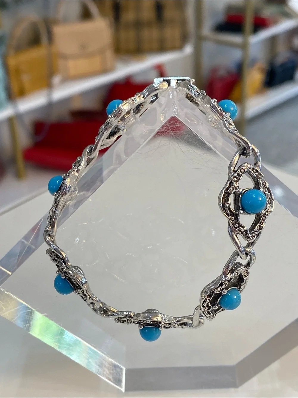 Sarah Coventry Turquoise Link Bracelet - Women Jewelry